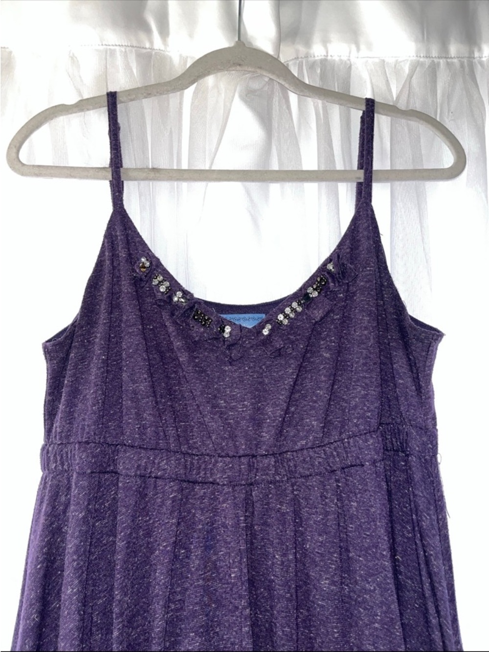 Simply Vera Purple V-Neck Embellished Purple Dress Size Large
